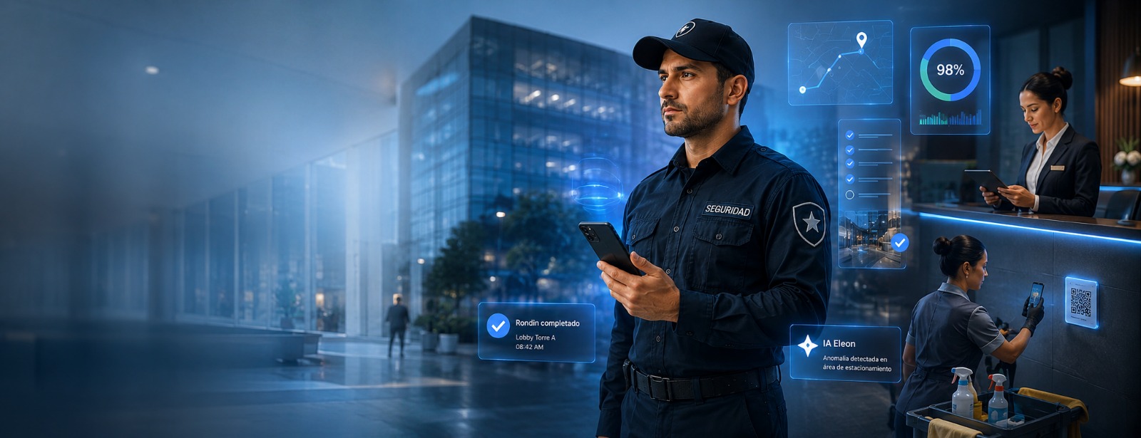Plataforma eleon: control total de operaciones para seguridad privada, limpieza, hoteles e inspecciones